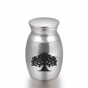 Mini urn rvs tree of life zilver 