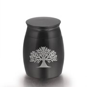 Mini urn rvs tree of life zwart 