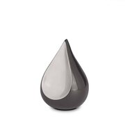 Metalen urn druppel medium antraciet/licht grijs (0,7L)