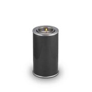 Mini urn waxinelicht rond metaal donkergrijs (0,4L)