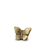 Keramische kunst urn vlinder goud mini