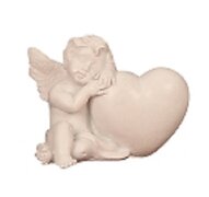 Mini gedenkbeeldje engeltje met hart 1