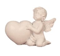 Mini gedenkbeeldje engeltje met hart 2