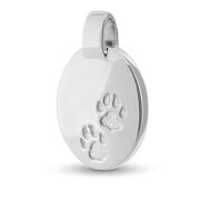 Assieraad Ovaal met pootafdrukjes zilver 925