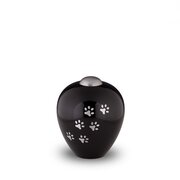 Metalen mini urn Amore met pootafdrukjes (0,8L)