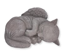 graf decoratie slapende kat vleugels grijs