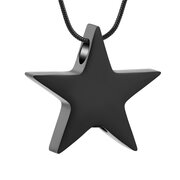 Ashanger rvs Ster zwart inclusief ketting