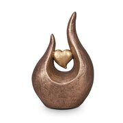 Keramische kunst urn met goudkleurig hart (2,7L)