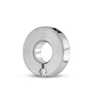 Ashanger Cirkel zilver 925 met Zirkonia steentje Duo