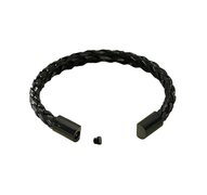 As Armband gevlochten zwart S