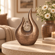 Keramische kunst urn met goudkleurige vogel (2,7L)