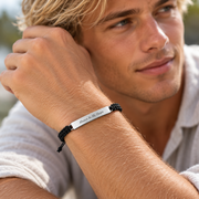 As armband Always in my heart zwart/rvs