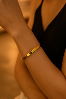 As armband circle goudkleurig rvs