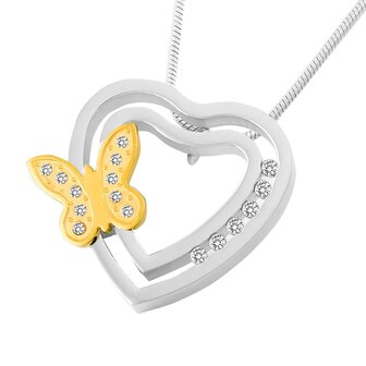 Ashanger Vlinder op hart met strass