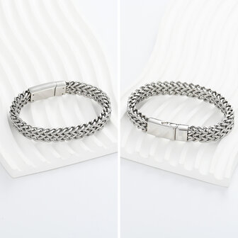 As armband zilverkleurig rvs 21cm