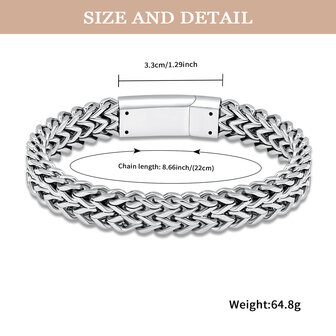 As armband zilverkleurig rvs 21cm