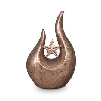Keramische kunst urn met goudkleurig hart (2,7L)