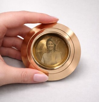Mini urn waxinelichthouder ros&eacute;goudkleurig voor kaars (0,025L)