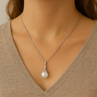 Ashanger Bol / Parel zilver 925