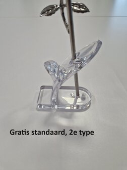 Mini urn bloem Roos rvs rood met Gratis standaard en bewaardoosje