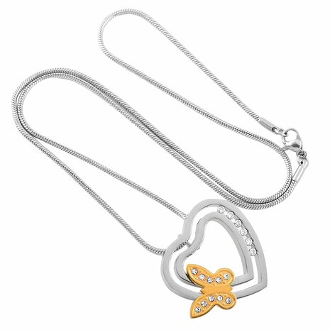 Ashanger Vlinder op hart met strass