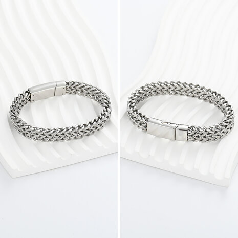 As armband zilverkleurig rvs 21cm