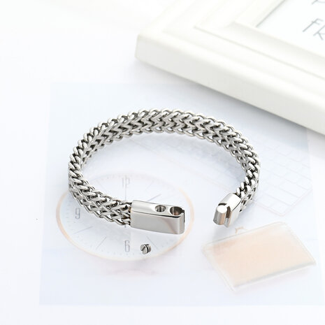 As armband zilverkleurig rvs 21cm