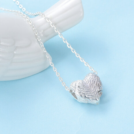 Ashanger Hart zilver 925 met reli&euml;f