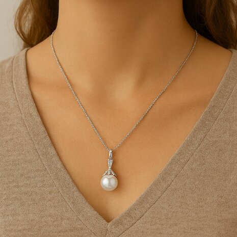 Ashanger Bol / Parel zilver 925
