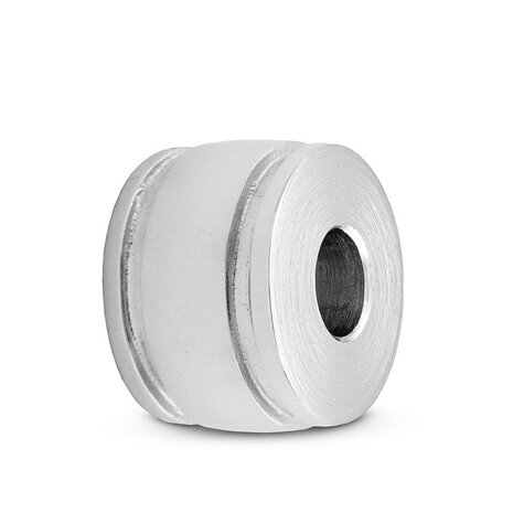 Asbedel Rond twee lijnen zilver 925