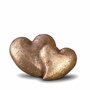 Keramische mini kunst urn dubbel hart brons
