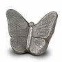 Keramische kunst urn vlinder zilver groot