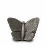 Keramische kunst urn vlinder zilver medium