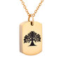 Assieraad rvs Plaat Tree of life goudkleurig