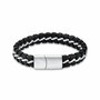 As armband zilver/zwart rvs