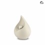 Porseleinen mini urn lichtbeige met wit hart 0,5L