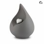 Porseleinen urn donkergrijs met wit hart 3,6L