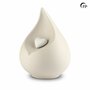 Porseleinen urn lichtbeige met wit hart 3,6L