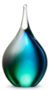 Urn glas druppel klein blauw groen (0,05L)