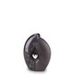 Keramische mini urn blauw/zwart met zilverkleurig hart (0,8L)