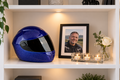 Keramische urn motorhelm blauw (5,0L)