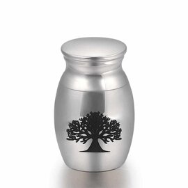 Mini urn rvs Tree of life zilverkleurig (0,01L)