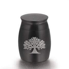 Mini urn rvs Tree of life zwart (0,01L)