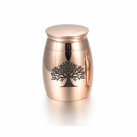 Mini urn rvs Tree of life rosegoudkleurig  (0.01L)