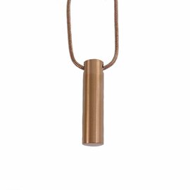 Ashanger edelstaal Buis klein rosé goudkleurig incl. ketting