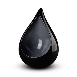 Keramische urn traan zwart/grijs (kan ook buiten, 3,4L)