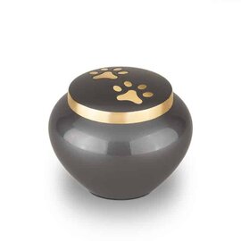 Urn pootafdruk hond kat antraciet/goudkleurig (0,45L)