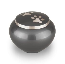 Urn pootafdruk hond kat antraciet/zilverkleurig (1,2L)