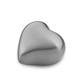 Metalen mini urn hart mat zilverkleurig (0,08L)