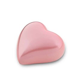 Metalen mini urn hart glans licht roze (0,08L)